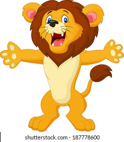 Happy carton lion posing