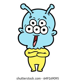 happy cartoon alien