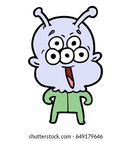 happy cartoon alien
