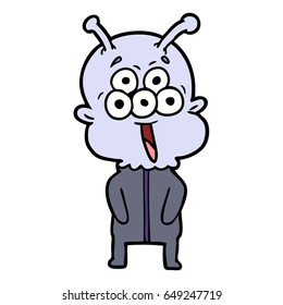 happy cartoon alien