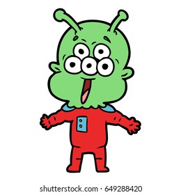 happy cartoon alien