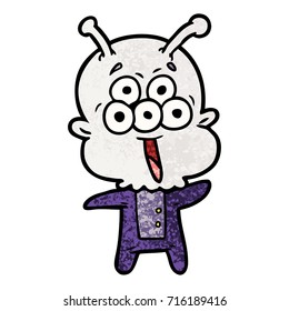 happy cartoon alien
