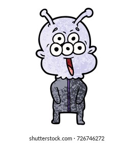 happy cartoon alien