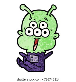 happy cartoon alien