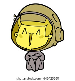 astronauta de dibujos animados felices