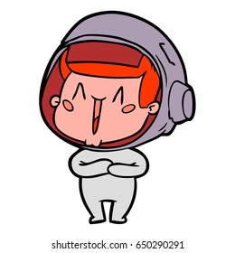 astronauta de dibujos animados felices