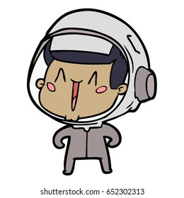 happy cartoon astronaut