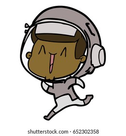 happy cartoon astronaut
