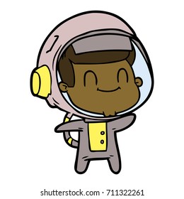 feliz astronauta de desenhos animados