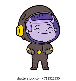 happy cartoon astronaut