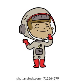 astronauta de dibujos animados felices