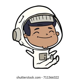 happy cartoon astronaut