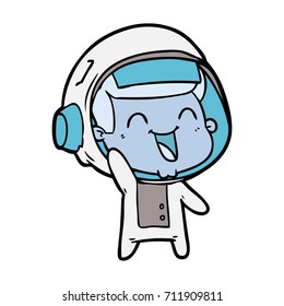 happy cartoon astronaut