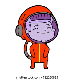 happy cartoon astronaut