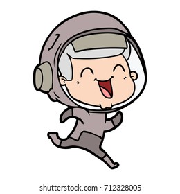 feliz astronauta de desenhos animados