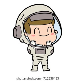 happy cartoon astronaut