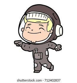 happy cartoon astronaut