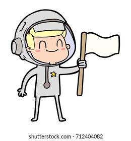 astronauta de dibujos animados felices