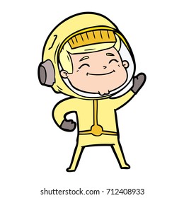happy cartoon astronaut