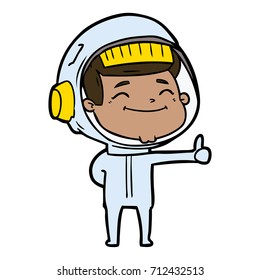 happy cartoon astronaut