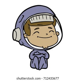 happy cartoon astronaut