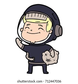 astronauta de dibujos animados felices