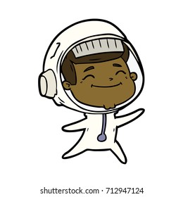 happy cartoon astronaut