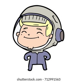 happy cartoon astronaut