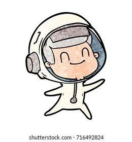 happy cartoon astronaut