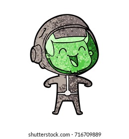 happy cartoon astronaut
