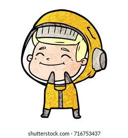 happy cartoon astronaut