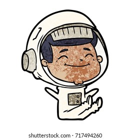 happy cartoon astronaut