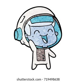 happy cartoon astronaut