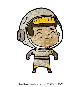happy cartoon astronaut