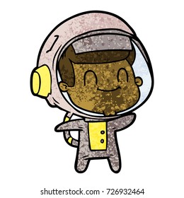 happy cartoon astronaut