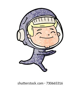happy cartoon astronaut