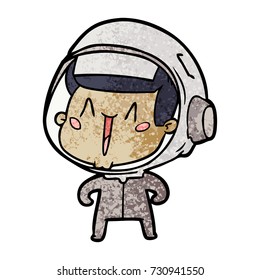 happy cartoon astronaut