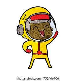 happy cartoon astronaut