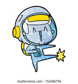 baile del astronauta del dibujo animado feliz