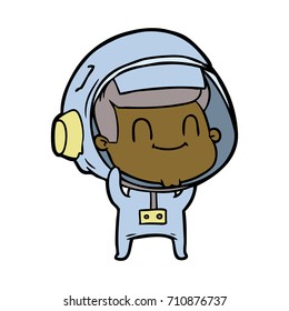 happy cartoon astronaut man