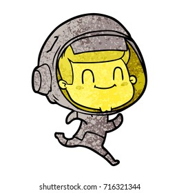 happy cartoon astronaut man