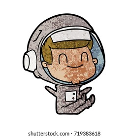 happy cartoon astronaut man