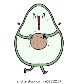 happy cartoon avocado laughing