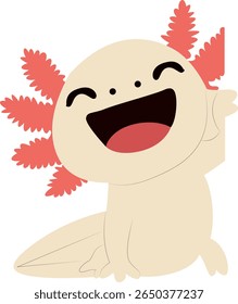 Happy Cartoon Axolotl hand drawn