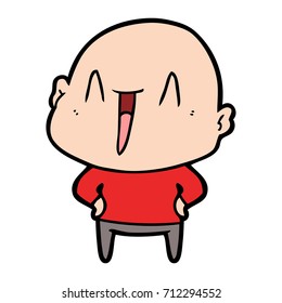 caricatura feliz hombre calvo
