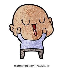 caricatura feliz hombre calvo