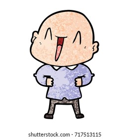 caricatura feliz hombre calvo
