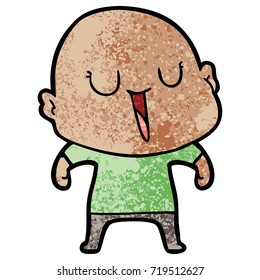 happy cartoon bald man