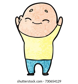 caricatura feliz hombre calvo