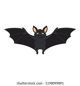 Happy cartoon bat for Halloween.Vector illustration,isolated.
